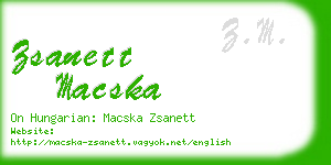 zsanett macska business card